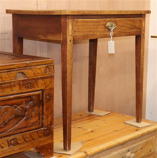 A late George III banded mahogany side table W.80cm